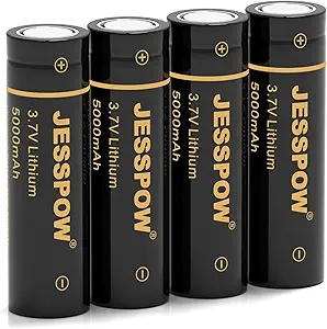 4 Pack 21700 3.7 V Rechargeable Batteries, 21700 Battery 5000mAh Flat Top Batteries for Flashlight, Headlamps, etc