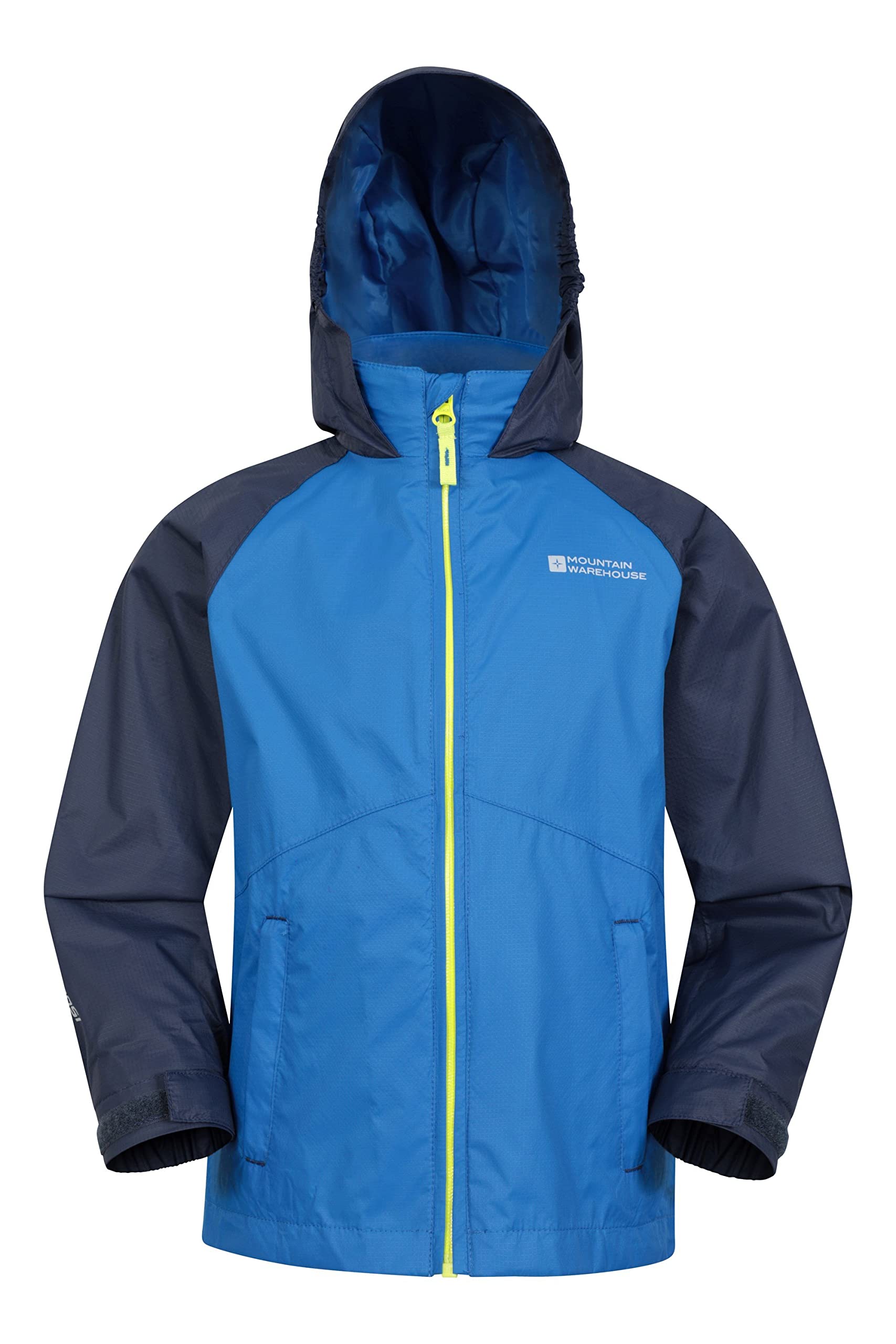 Mountain Warehouse Girls Indigo (Lightweight) Torrent Kids Waterproof Rain Jacket - Taped Seams Raincoat, Lightweight, Breathable, & Boys Rainwear -For Autumn, Winter, Wet Weather Indigo Kids Size 3-4 Years