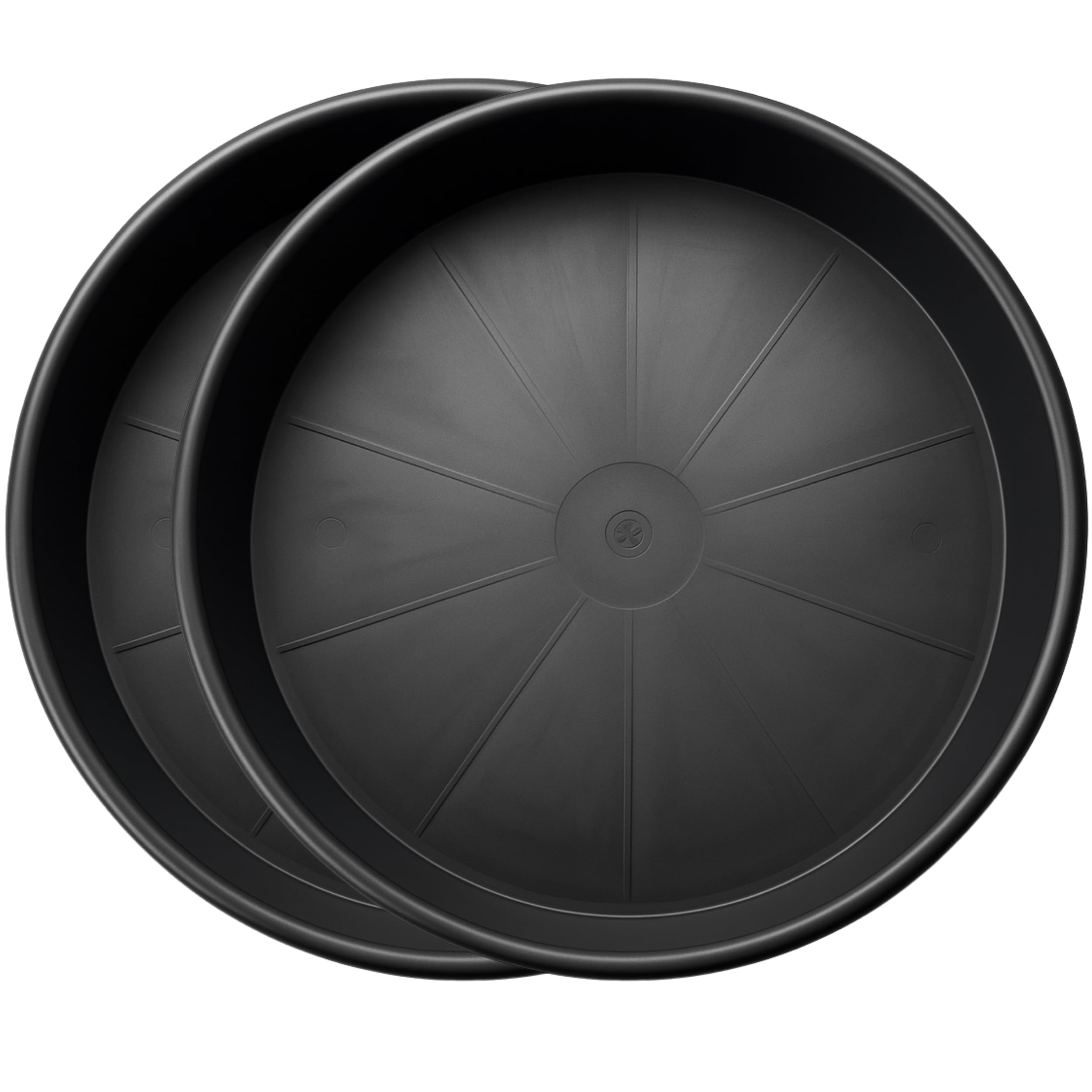 FUTURE GARDENING Plant Pot Saucers 18cm 25cm 30cm 35cm 40cm 45cm 50cm – Black Round Drip Tray Base/Plant Tray for Pots – Multi Pack 1–100 (Ø 18cm, Pack of 2)