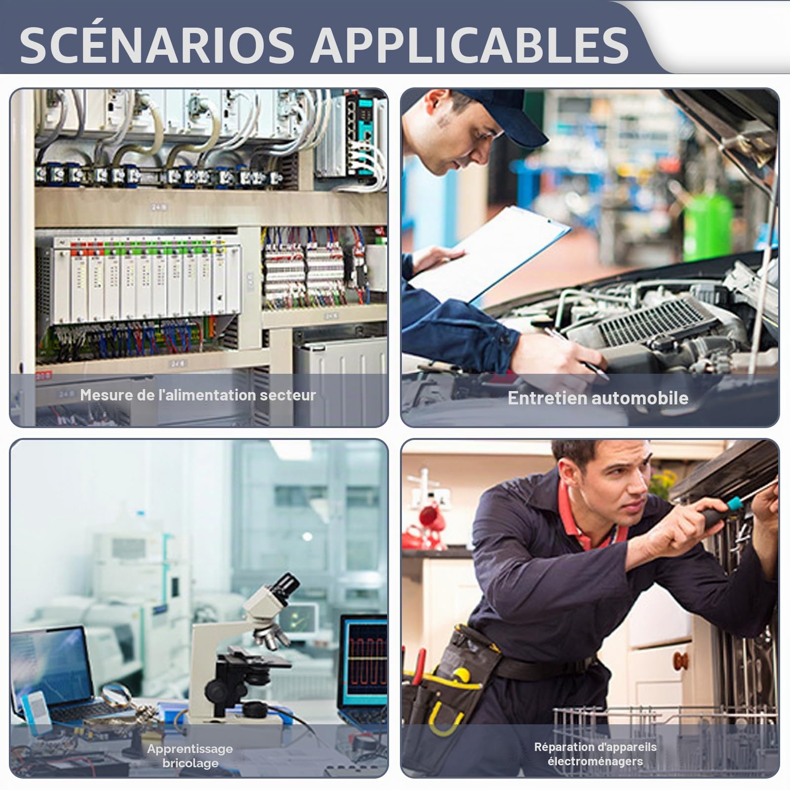 Oscilloscope DSO-TC4, oscilloscope portable 3 en 1, testeur de transistors générateur de signaux bande passante de 10MHz fréquence d'échantillonnage de 48 Méch./s multimètre avec écran TFT 2,8 pouces
