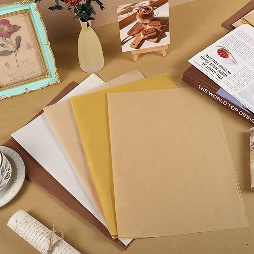 Miniatura 4 de 120 hojas de papel de seda de color kraft a granel, 5 colores de estraza degradados, papel de regalo para otoño, arte retro, manualidades, día de