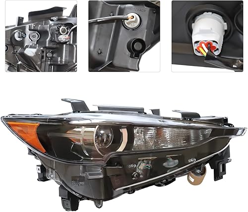 Miniatura 5 de Conjunto de faros delanteros LED halógenos para Mazda CX-5 CX5 2017-2021, para Mazda Cx-5 Cx5 2017 2018 2019 2020 2021, lente transparente (lado del