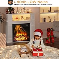 Vista 6 de 28" Electric Fireplace with Mantel, Small LED Fireplace Mantel with 18" Fireplace Insert, 3D Realistic Flame, Portable Freestanding Fireplace with a