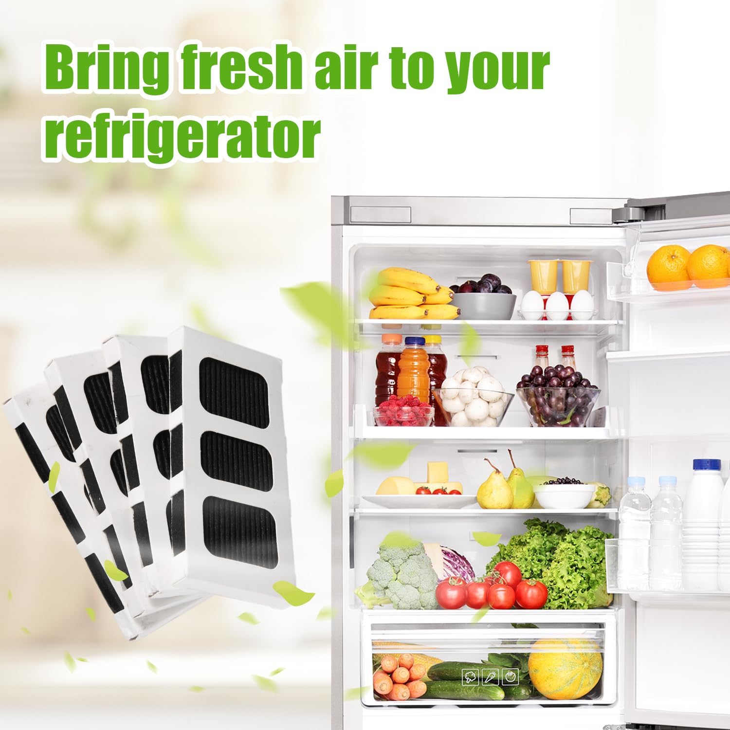 4Pcs Refrigerator Air Filter Replacement, Carbon-Activated Technology Fresh Air Filter for Fridge Compatible with Frigidaire PAULTRA 2 Pure Air Ultra ll 242047805, 4582822, 5303918847, etc.