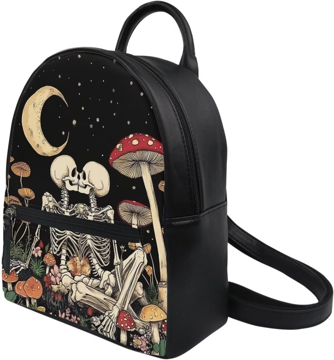 Showudesigns Skull Backpack Purse for Women Mushroom Mini Backpacks for Teen Girls Small Back Pack Shoulder Bag Travel Handbags Min Casual Daypack - Image 2