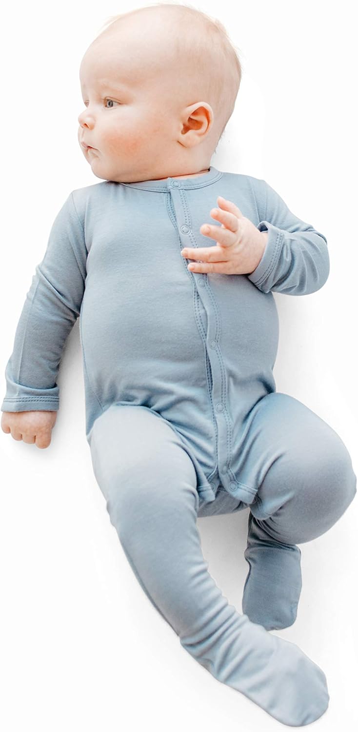 KYTE BABY Soft Bamboo Rayon Footies, Snap Closure, 0-24 Months, Solid Colors: Clothing, Shoes & Jewelry