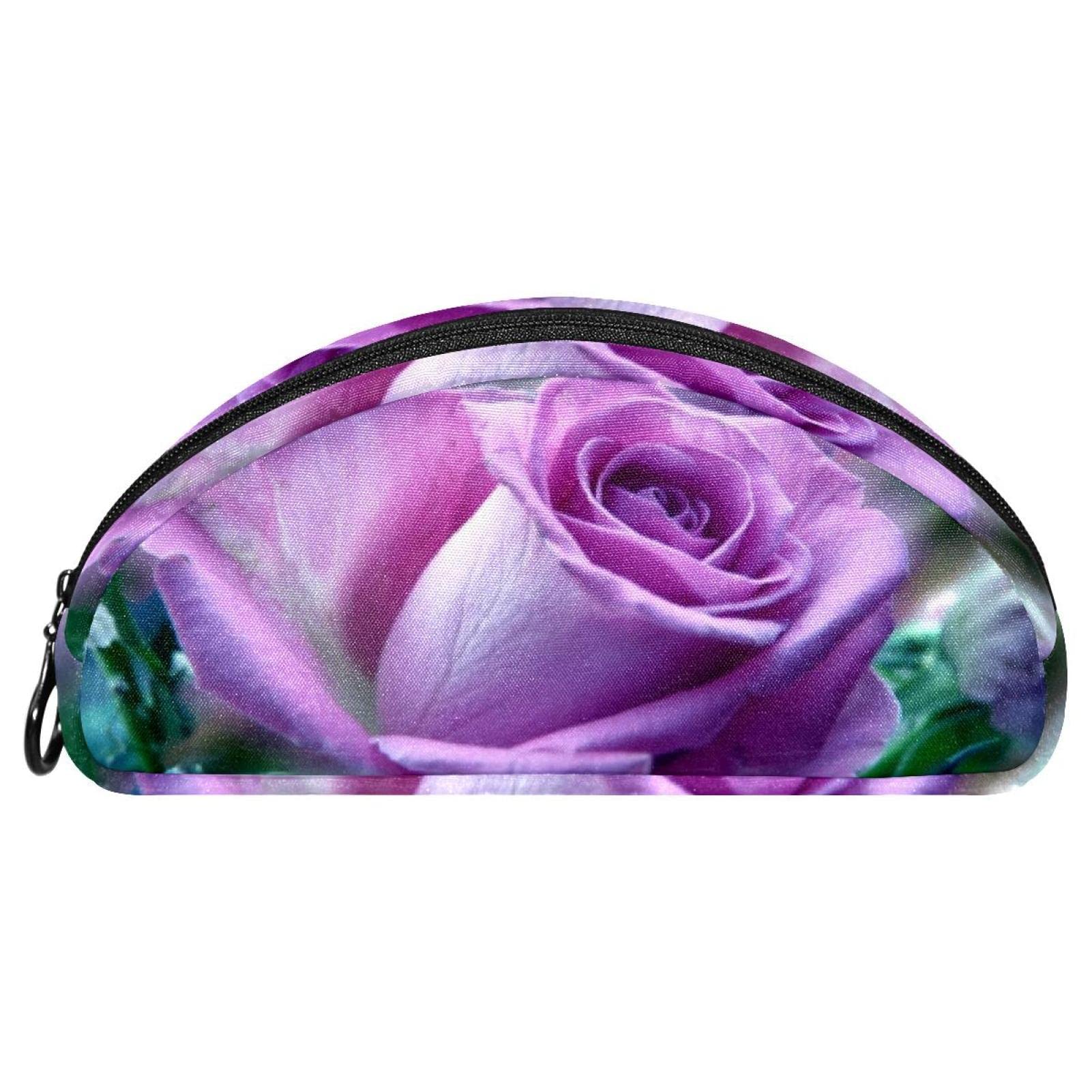 Pencil Bag Purple Rose in Full Bloom Soft Zipper Pouch Pencil Organizer Makeup Bags