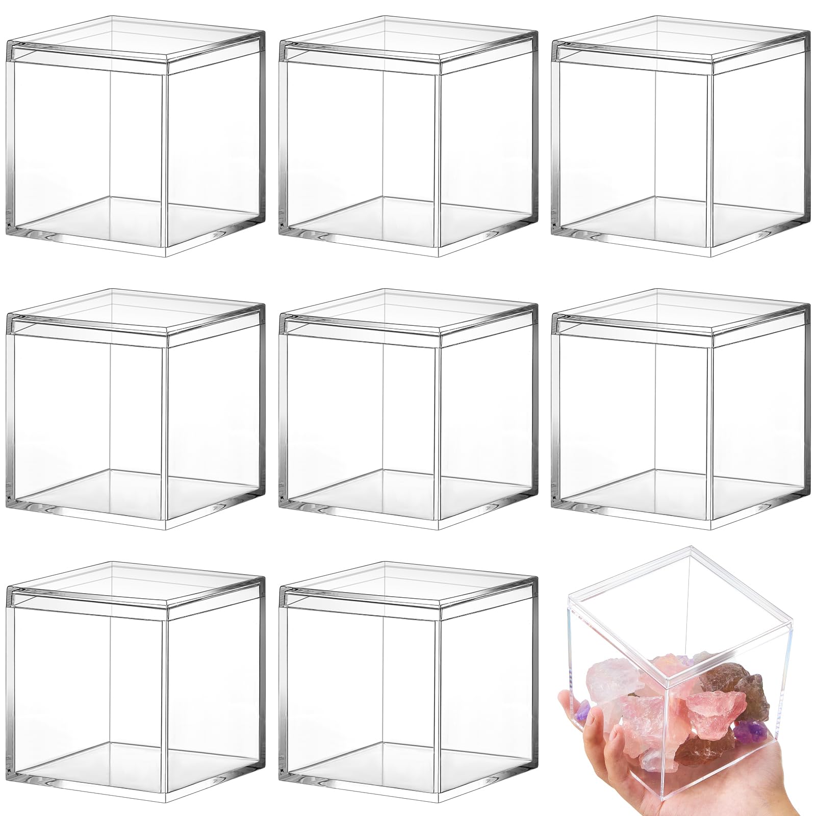 Boîte en plastique acrylique de 12cm transparente pour dragées et bonbons de mariage
