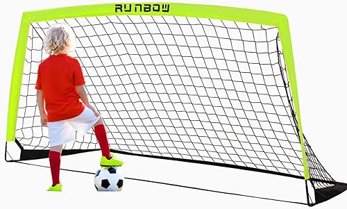 Miniatura 15 de RUNBOW Portería de fútbol infantil de 6 x 4 pies con bolsa de transporte, red de fútbol plegable portátil para entrenamiento de práctica en el patio