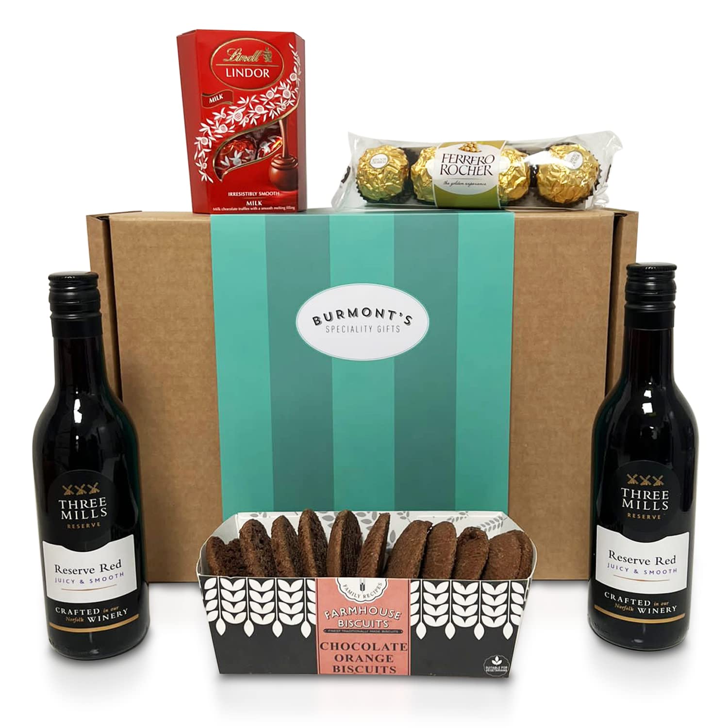 Buy Red Wine & Chocolate Hamper Two Small Red Wines, Lindt Lindor