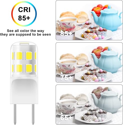 Miniatura 8 de Bombilla LED G8 Regulable, 3W (Equivalente a Halógeno de 20W-25W), Base Bi-Pin G8 GY8.6, Tipo T4 JCD 120V Mini Bombilla G8 para Luz de Disco Bajo