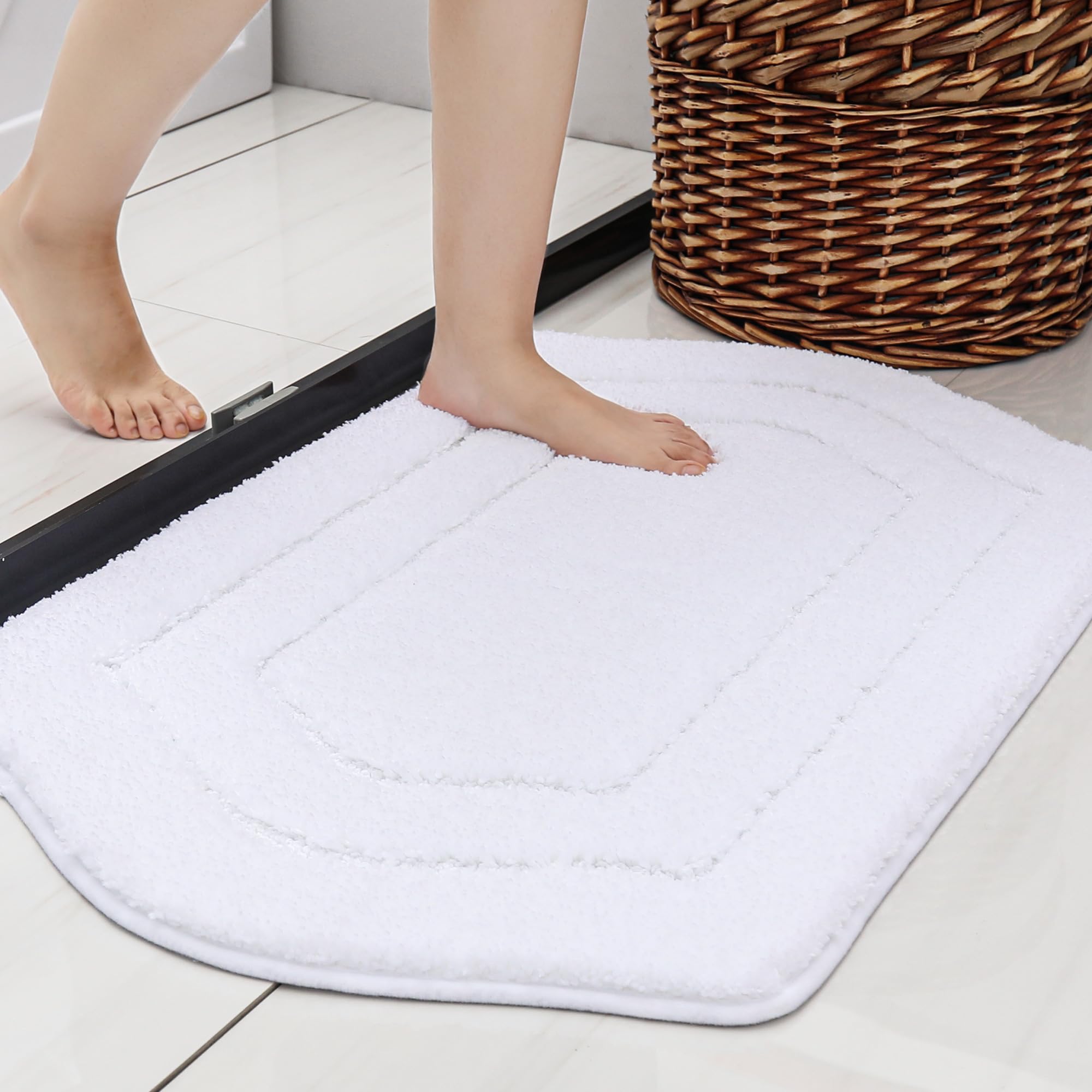 Amazon.com: COSY HOMEER Extra Thick Bath Rugs for Bathroom - Anti-Slip ...