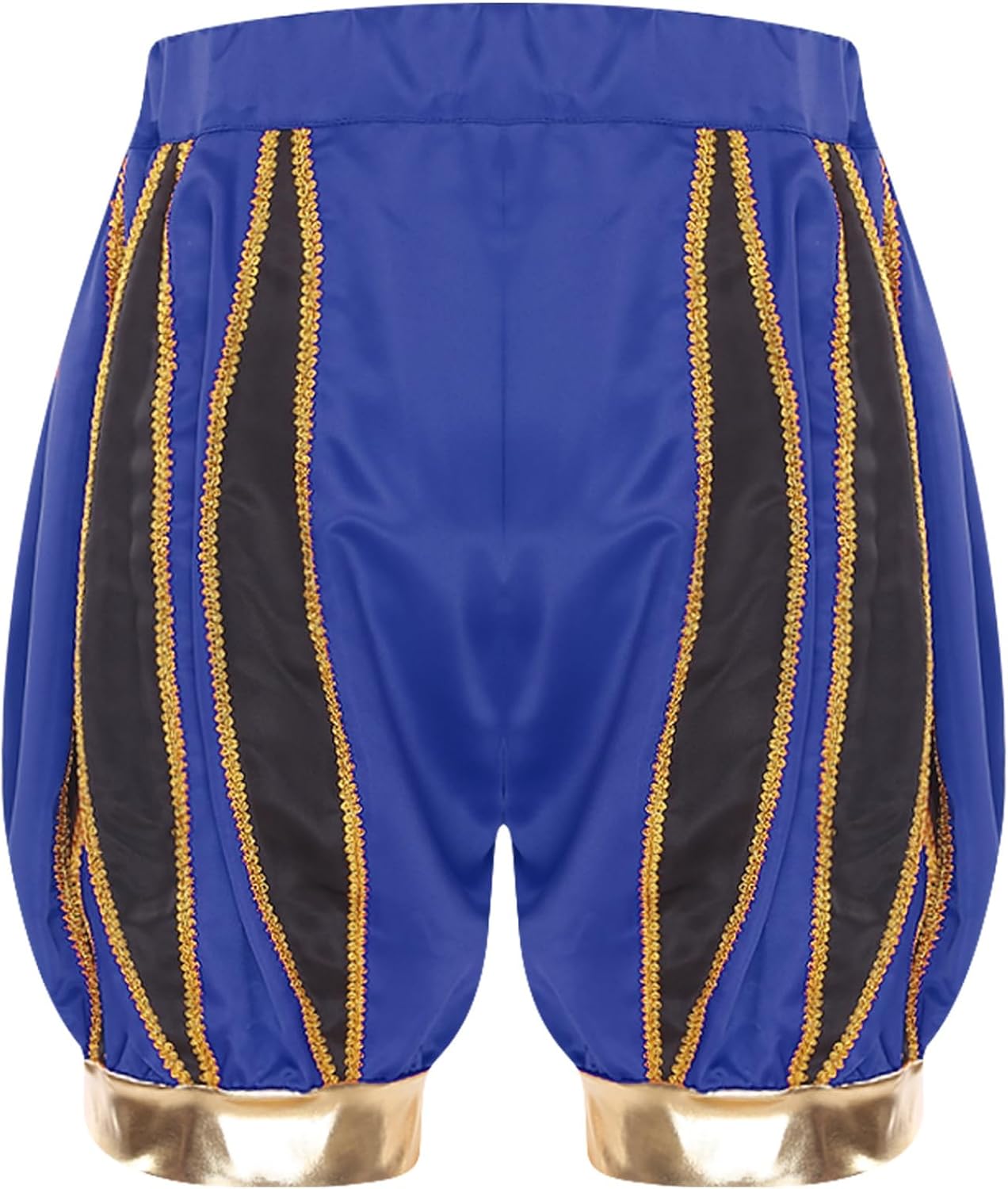 Men's 8Th Century Medieval Costume Contrast Color Front Button Up Lantern Shorts Bottoms
