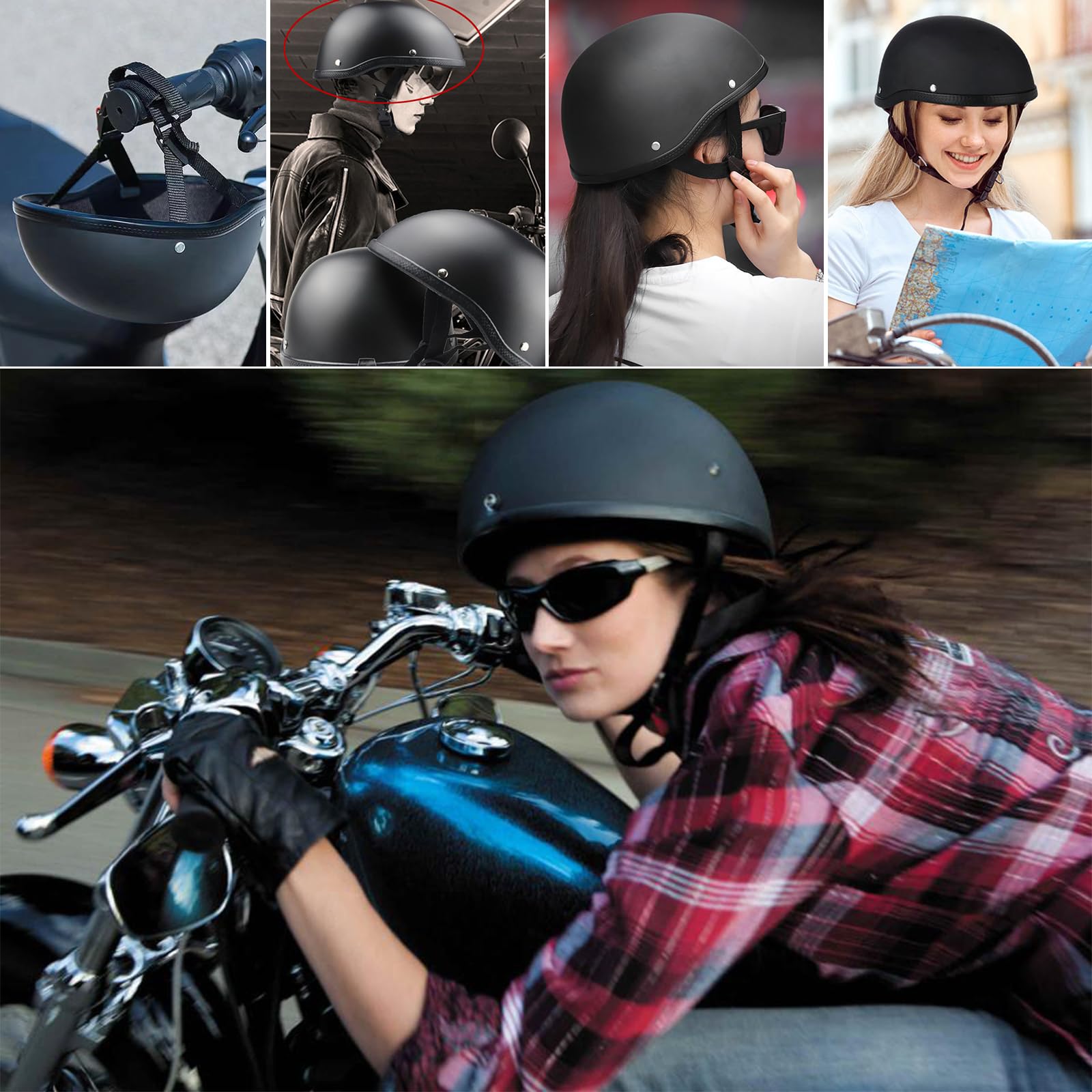 Casco a Mezza Calotta per Scooter, Moto e Ciclomotore - Scodella Protettiva