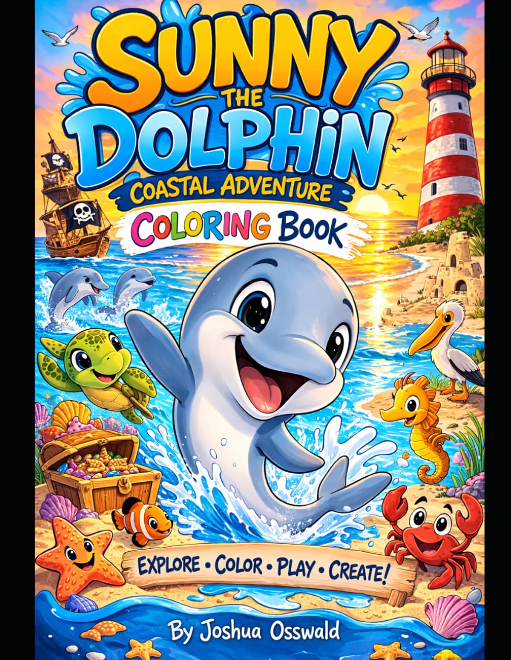 Sunny the Dolphin’s Coastal Adventure Coloring and Activity Book: A Fun Ocean Animals Coloring and Activity Book for Kids Ages 4–8 | Dolphins, Sea ... Coastal Adventures (THE DOLPHIN CONNECTION)