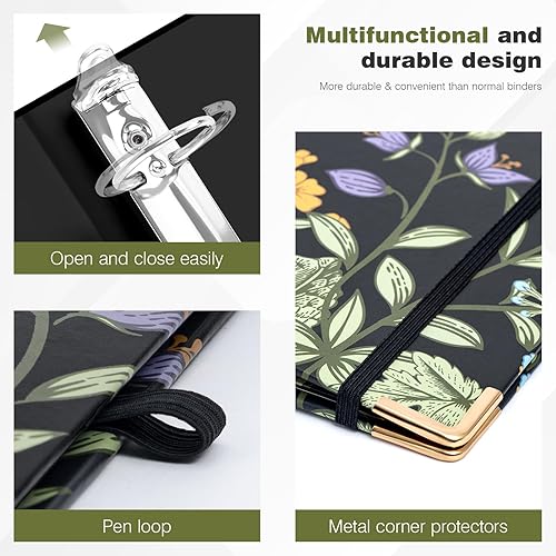 Miniatura 261 de Ospelelf Mini 3 Ring Binder, 2 Inch, Cute Pink Marble Binder for 5.5" x 8.5" with 5 Tab Dividers, File Folder Labels and Low Profile Clipboards