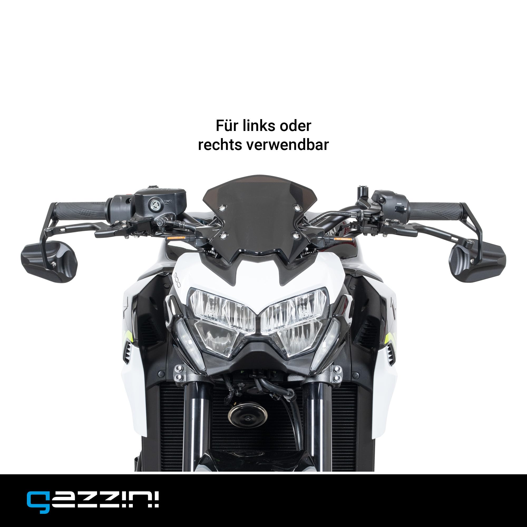 gazzini Lenkerendenspiegel Napoli, Motorrad Spiegel Links oder Rechts, Lenkerendenspiegel E Geprüft, Universalspiegel Schwarz, Spiegel Motorrad Aluminium, 1 Stück