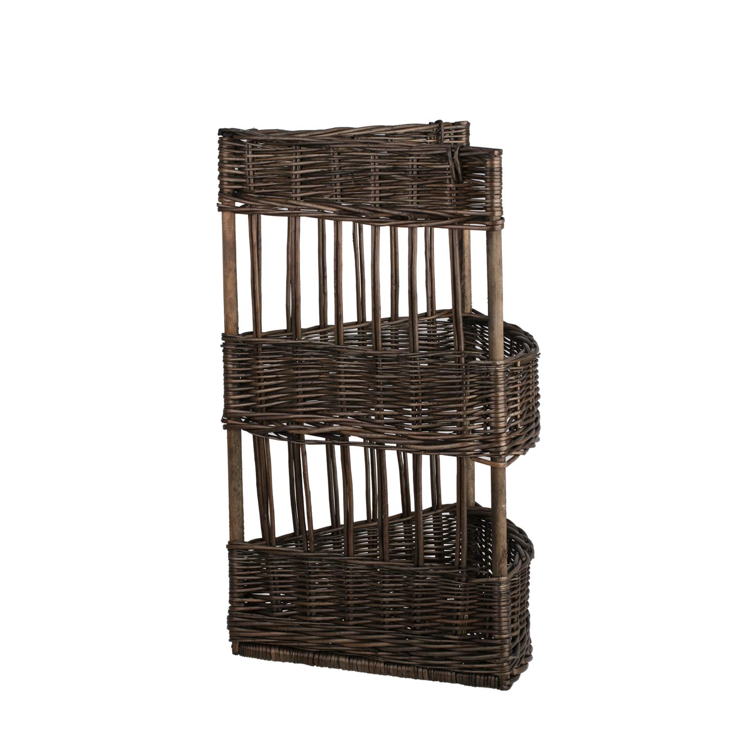 e-wicker24 Chariot, huche à pain, présentoir pour baguettes ou pain long,corbeille baguette en osier-triangle