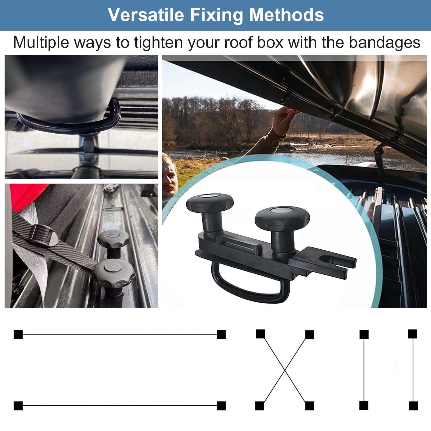 Erato 4 Pack Universal Roof Rack Holder U-Bolts Heavy Duty Clamps 8 - View #2