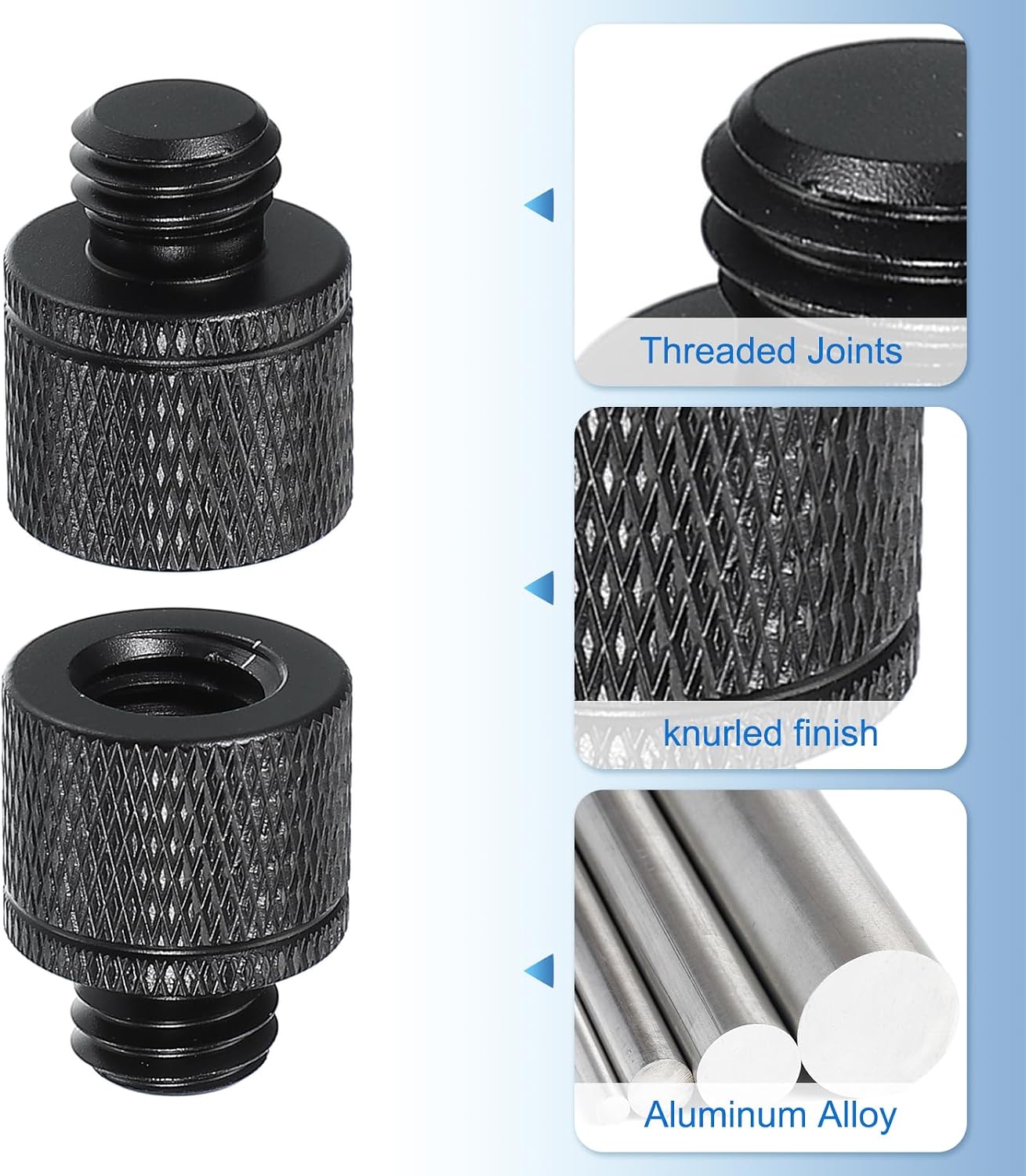PATIKIL Tripod Screw Adapter 3/8" Female to M10 Male, 4 Pcs Tripod Nut Connectors Camera Mount Screw Camera Double Head Converter for Microphone Holder Magic Arms Accessories, 20 mm