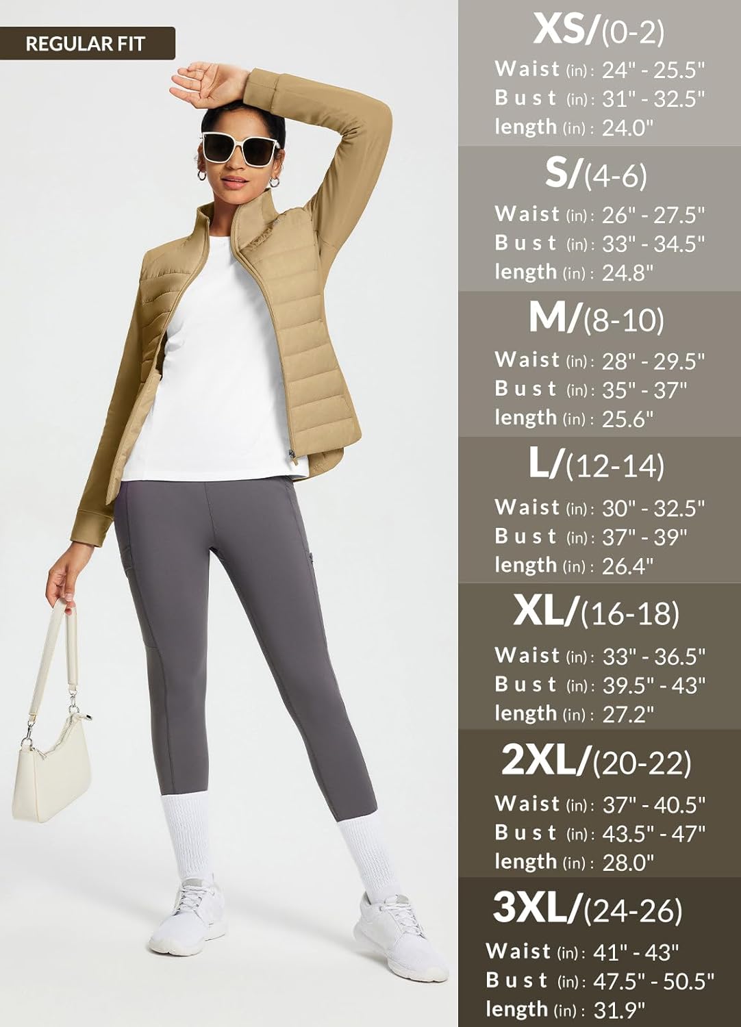 baleaf Women's Running Jacket Winter Lightweight Water Resistant Puffer Coat Fall Cold Weather Hiking Zip Pockets - Image 7