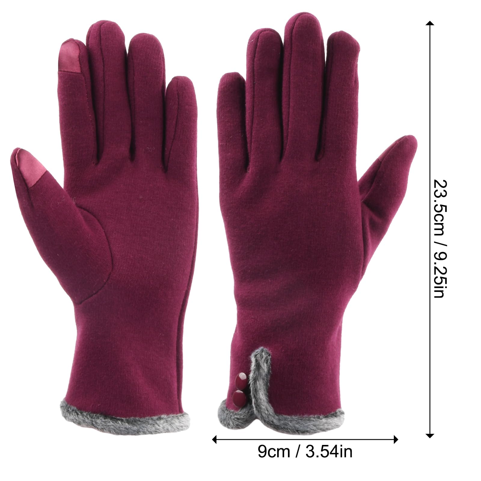 Gants Tricot Unisexes Chauds Gants D'Hiver Tactiles Unisexes - Gants En Tricot Chauds Pour Smartphone (Taille Unique) - Noir/Gris