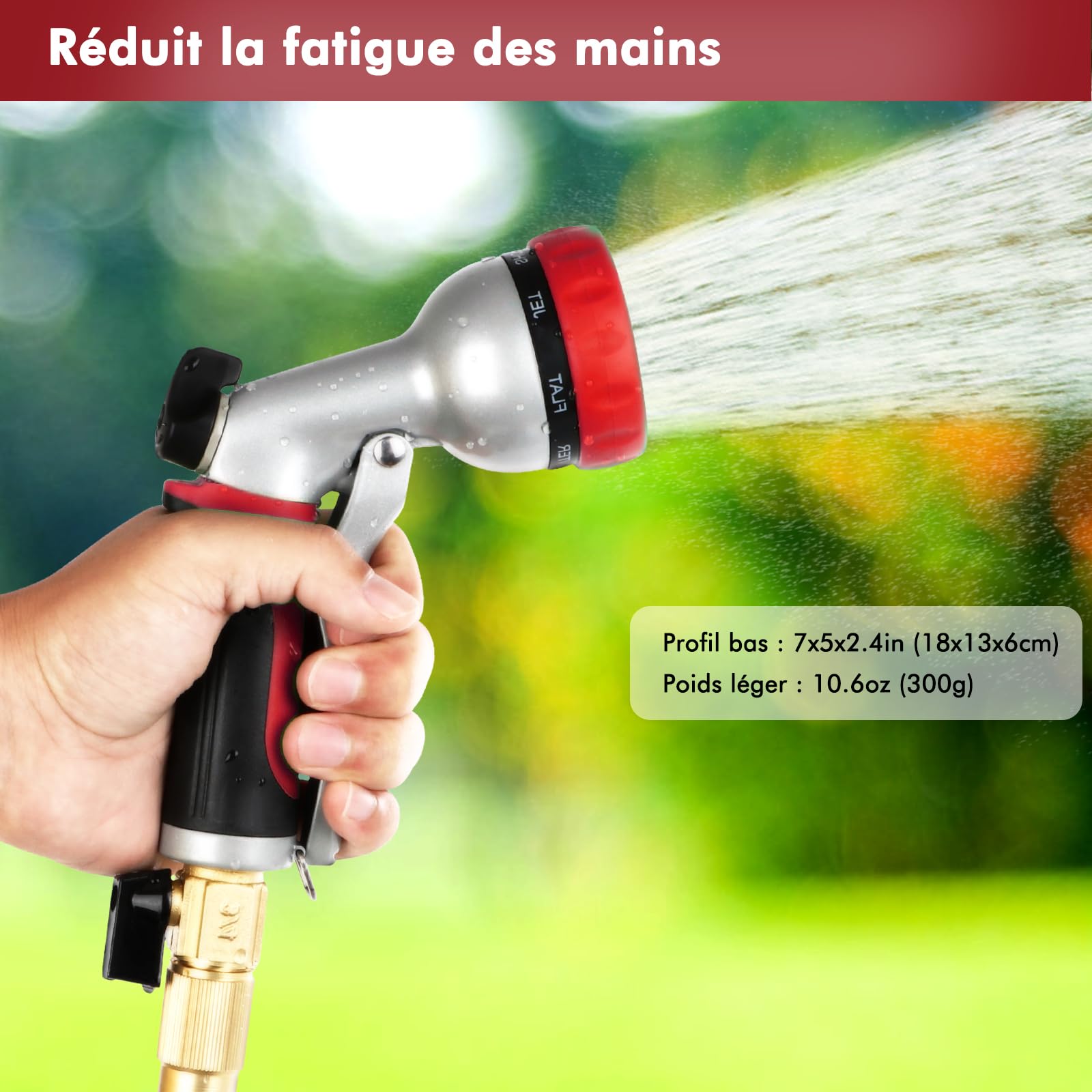 RESTMO Pistolet d'arrosage de Jardin, Métal Pulvérisateur de Tuyau, 7 Modèles Pistolet avec Débit d'eau Réglable pour Lavage de Voiture & Cour, Arroser Plantes & Pelouse- Noir RESTMO Pistolet d'arrosage de Jardin, Métal Pulvérisateur de Tuyau, 7 Modèles Pistolet avec Débit d'eau Réglable pour Lavage de Voiture & Cour, Arroser Plantes & Pelouse- Noir