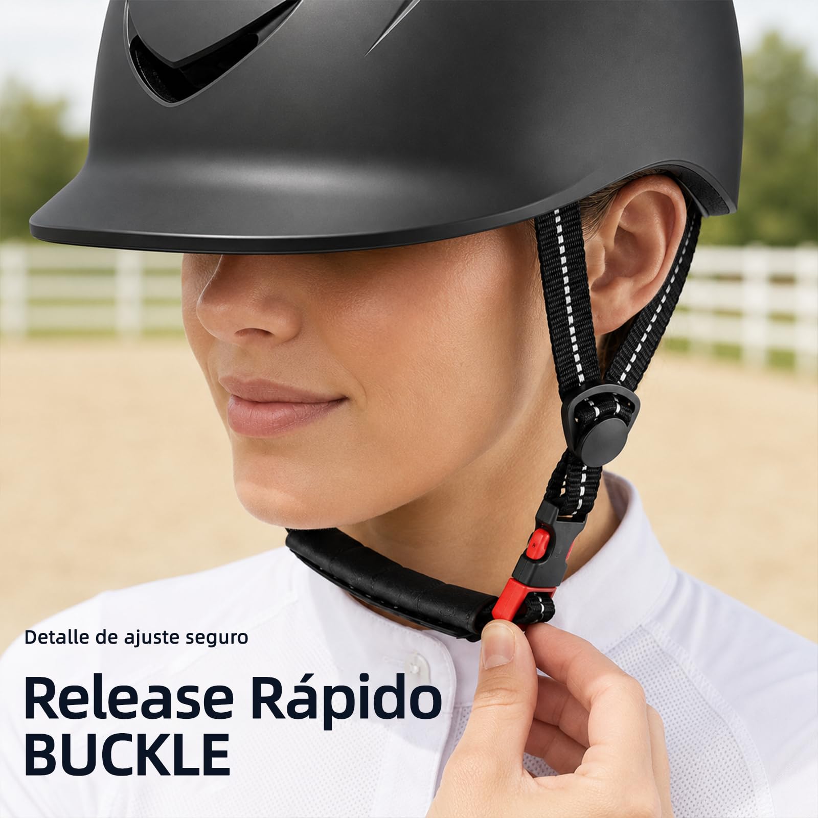 Casco de Equitación Casco de Equitación a Prueba de Golpes Simple Cómodo Portátil Transpirable Gorra de Equitación Ajustable de Verano para Niños Principiante
