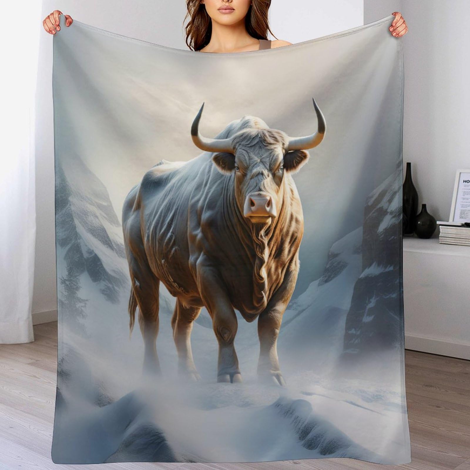 Couverture polaire premium effet velours moelleux et chaud motif animal