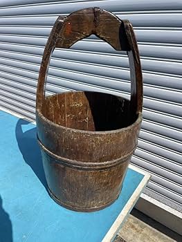 銅製ポット　桶　置物　古道具 Amazon.co.jp: 水汲み桶英国？中国？アンティーク木桶古道具古民