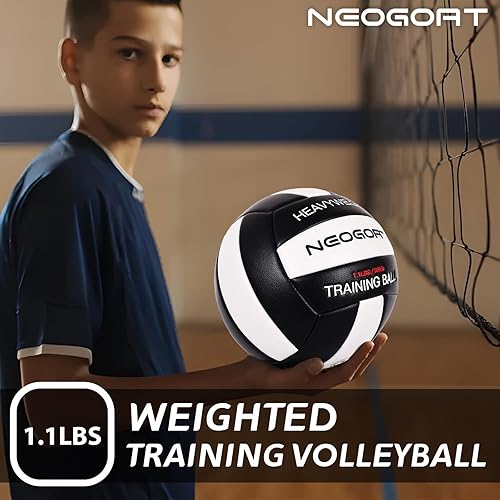Miniatura 4 de Balón de voleibol pesado de 1.1 libras para setters servir, equipo de entrenamiento de voleibol pesado, tamaño 5, piel sintética suave, duradero
