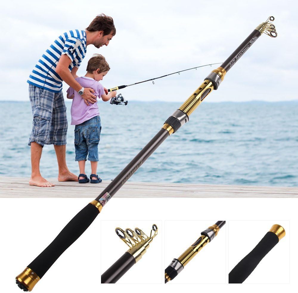 Portable 2.1m Carbon Fishing Rod Telescopic Spinning Coarse Freshwater Pole