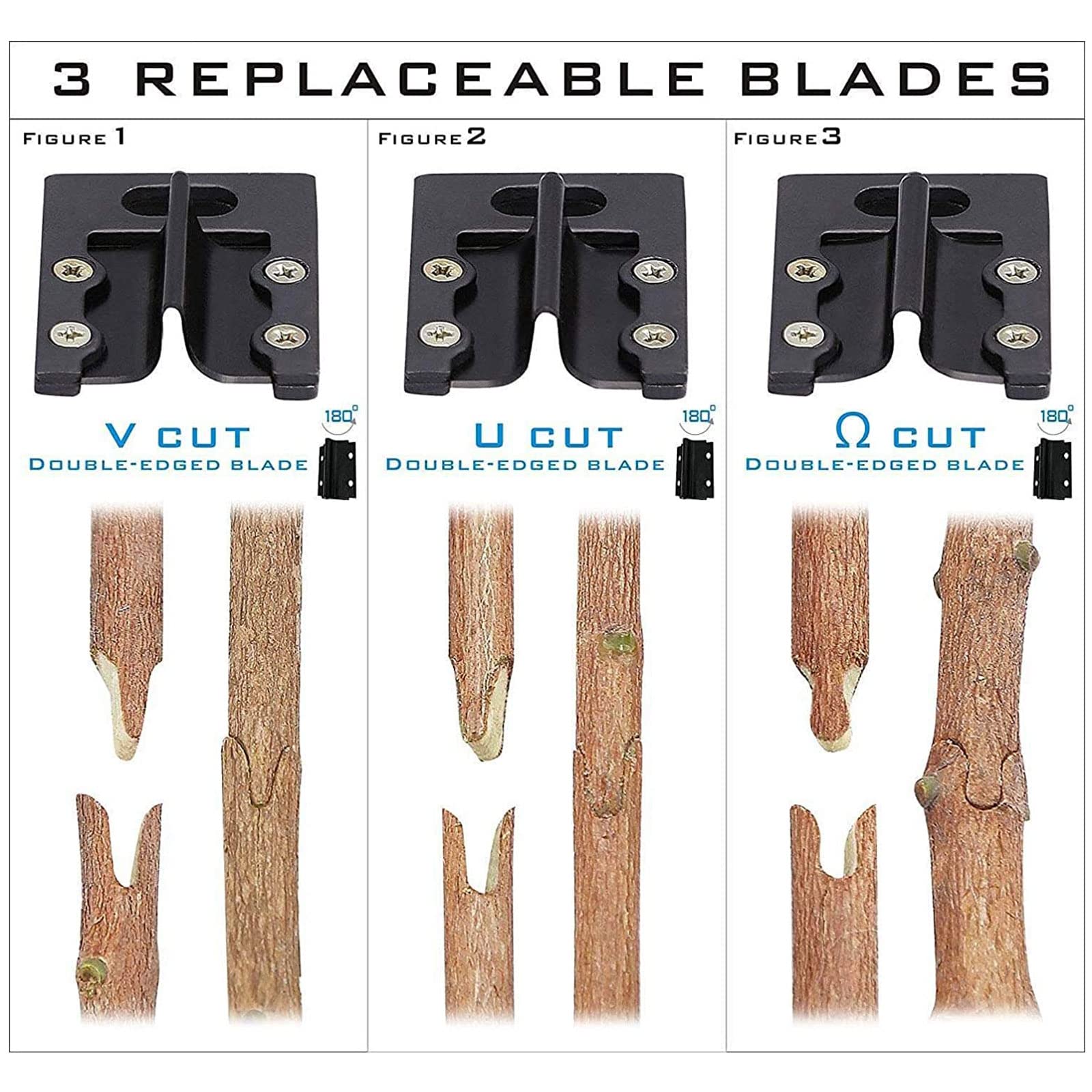 Outils de Greffe Professionnels, 2 en 1 Ciseaux à Greffer de Jardin Professionnel avec 2 Lames Supplémentaires et 3 Rubans à Greffer pour Élagage et Greffage, Arbres, Plantes, Branches,Style2