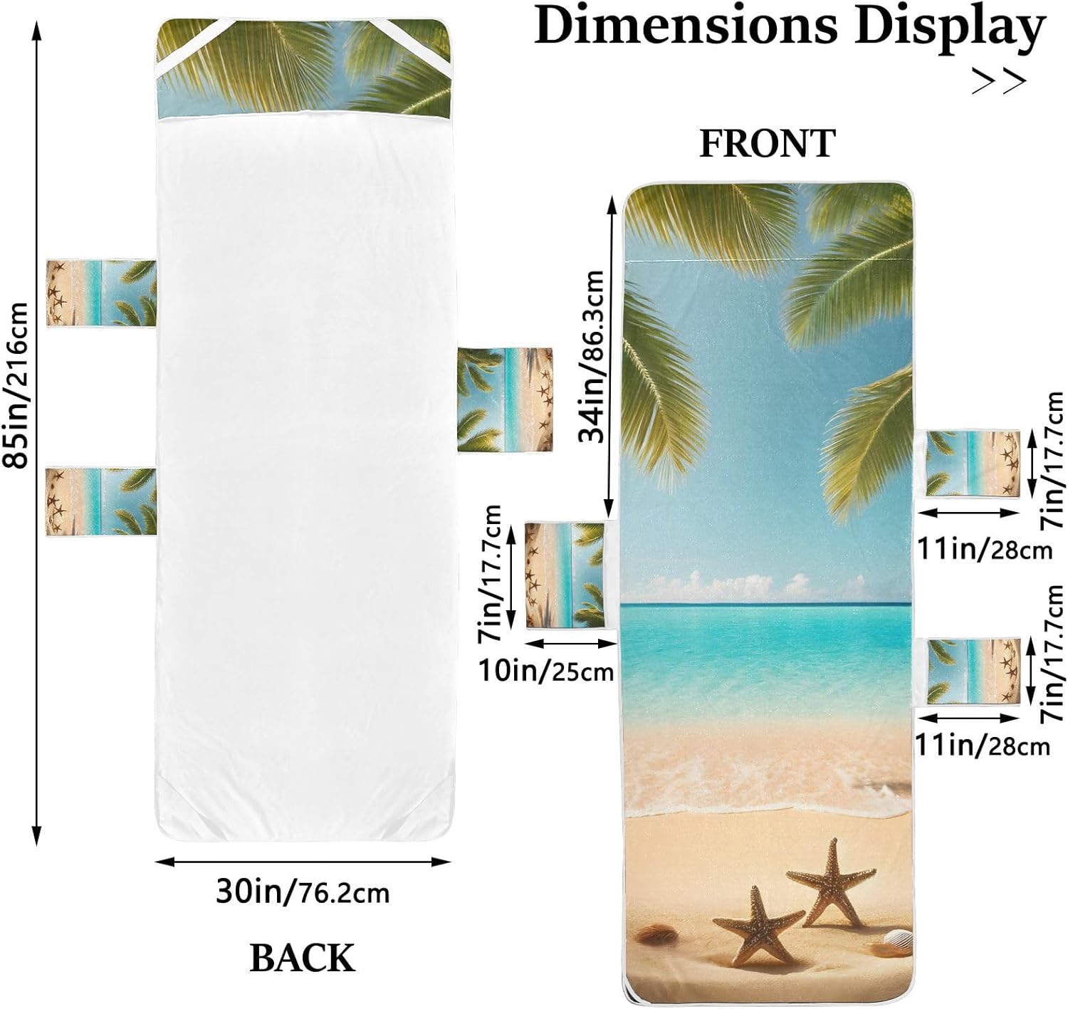 senya Tropical Beach Starfish Beach Chair Cover Lounge Chair Towel Cover Absorbent Beach Towel for Pool Outdoor
