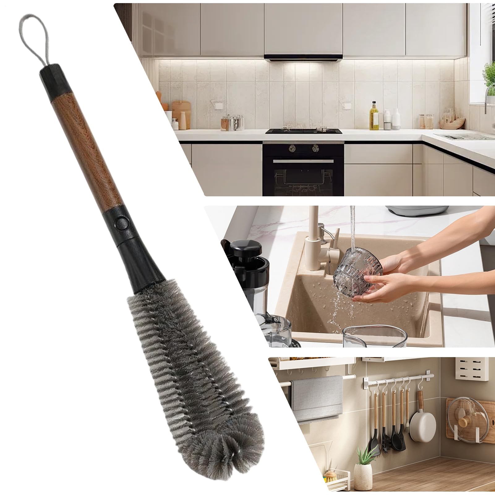 Spazzola Pulizia Bottiglie Setole Morbide Spazi Stretti Scrubber