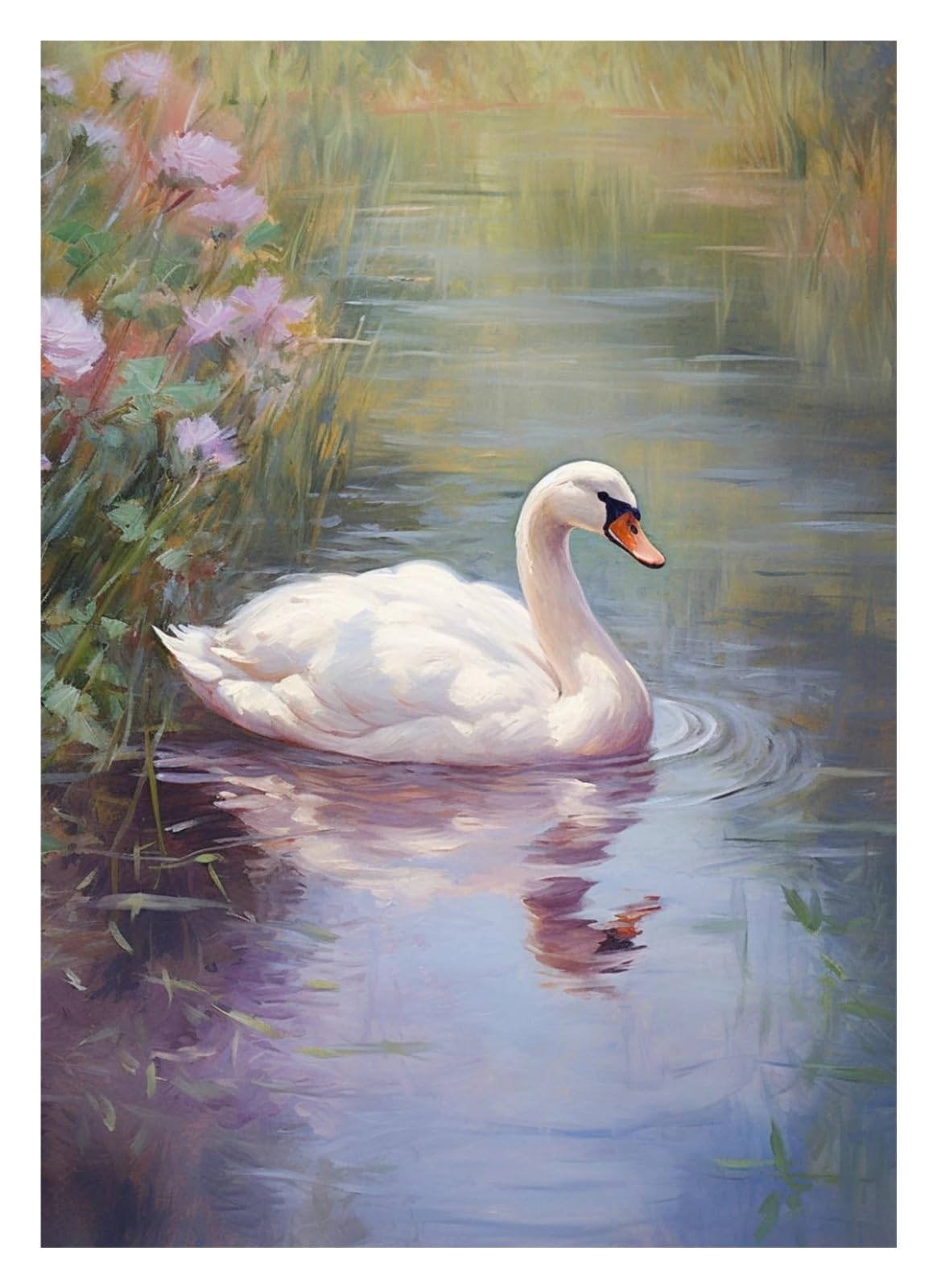 Affiche vintage cygne noir pour décoration de salon et de ferme moderne en 40x60cm