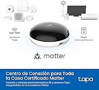 Vista 9 de Tapo Hub inteligente IR e IoT con timbre - Control remoto universal para televisores, ACS y más de 18 tipos de dispositivos, certificado de materia