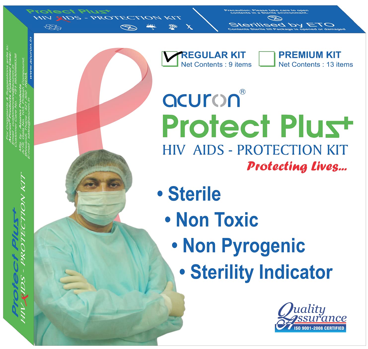 Acuron Hiv Aids Protection Kit (Reguler), Net Contents 9 Items, Pack Of 1 Set - Sky Blue (B09HXC6HD5) Amazon Price History, Amazon Price Tracker
