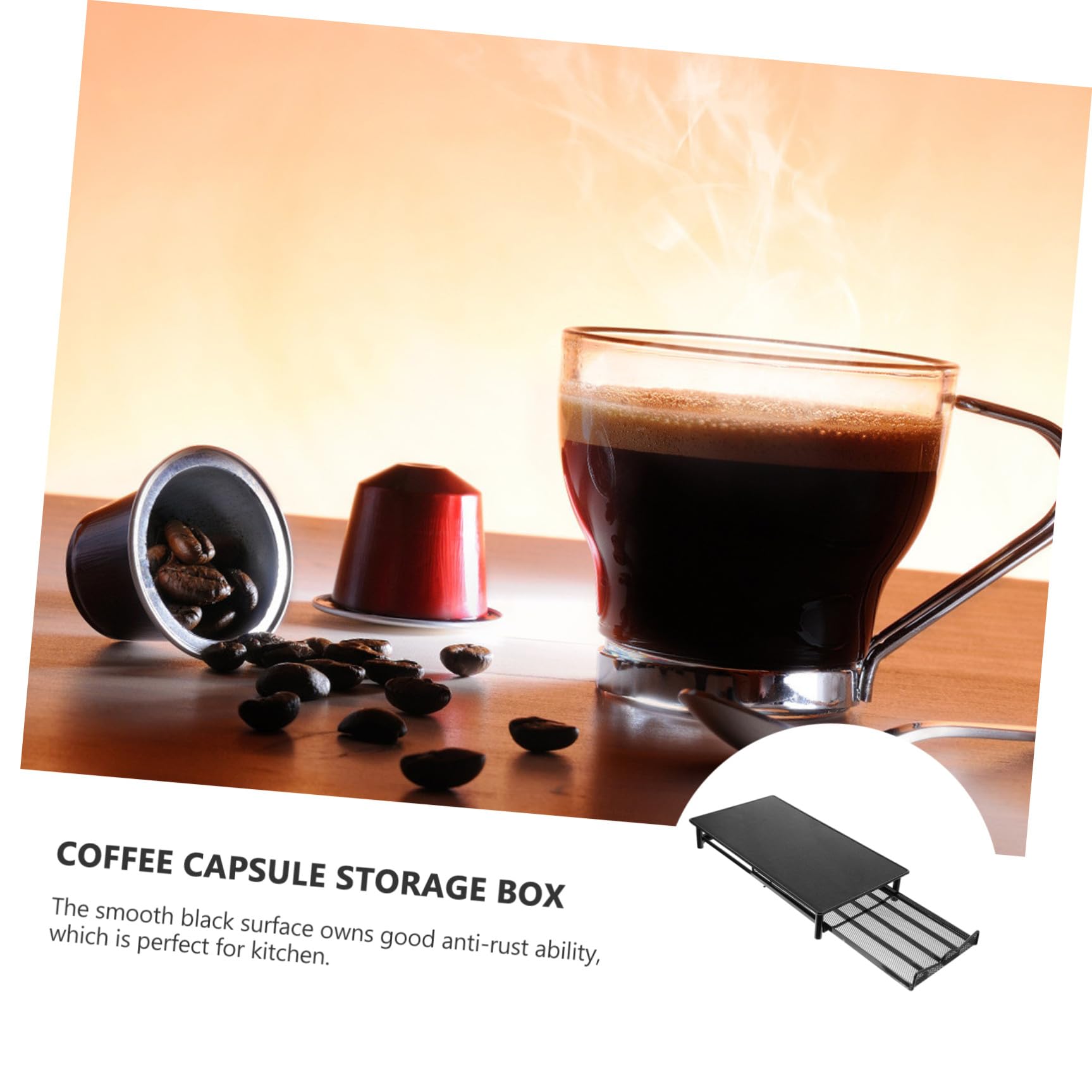 DECHOUS Estante de Hierro para Cápsulas de Café Cajón, Caja de Almacenamiento Ligera y Portátil para Escritorio o Cocina, Capacidad para 40 Cápsulas
