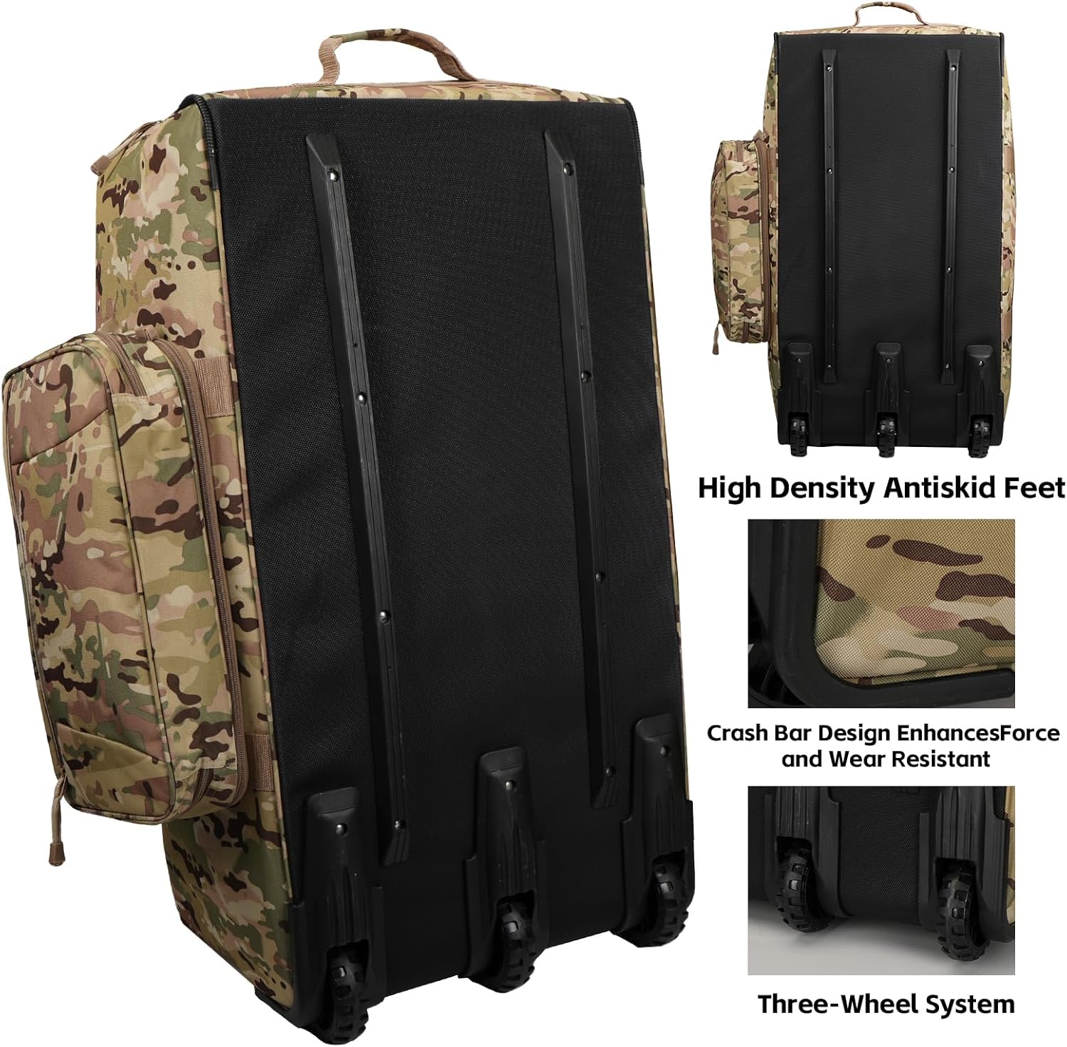 120L 3-Wheel Rolling Duffle Bag - Heavy Duty Military Deployment Bag, Durable Wheeled Duffle Luggage for Travel, Camping & Outdoor Adventures - Image 6