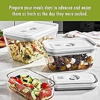 Vista 9 de ZWILLING Fresh & Save - Recipiente de vidrio para almacenamiento de alimentos de 3 piezas, recipiente de preparación de comidas, varios tamaños