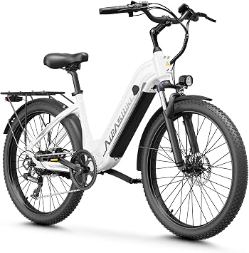 Aipas C1 Max Electric Bike for Adults Commuter, 85 Miles Long Range Ebike with 1100W Peak Motor, 24" All Terrain Electric Bicycle with 48V Removable Battery, Adjustable Suspension, 500LB Capacity