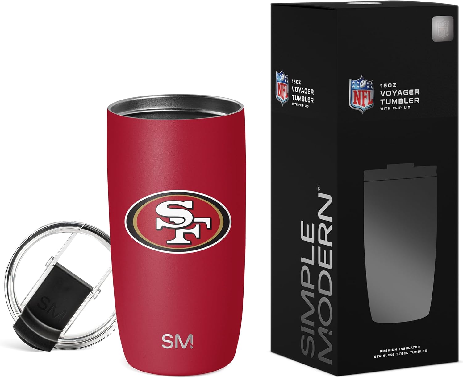 Simple Modern Green Bay Packers Coffee Mug with Flip Lid | 16oz | NFL | Voyager Officially Licensed Packers Stainless Steel Coffee Tumbler | Football Gift for Men, Dad, Him, Her