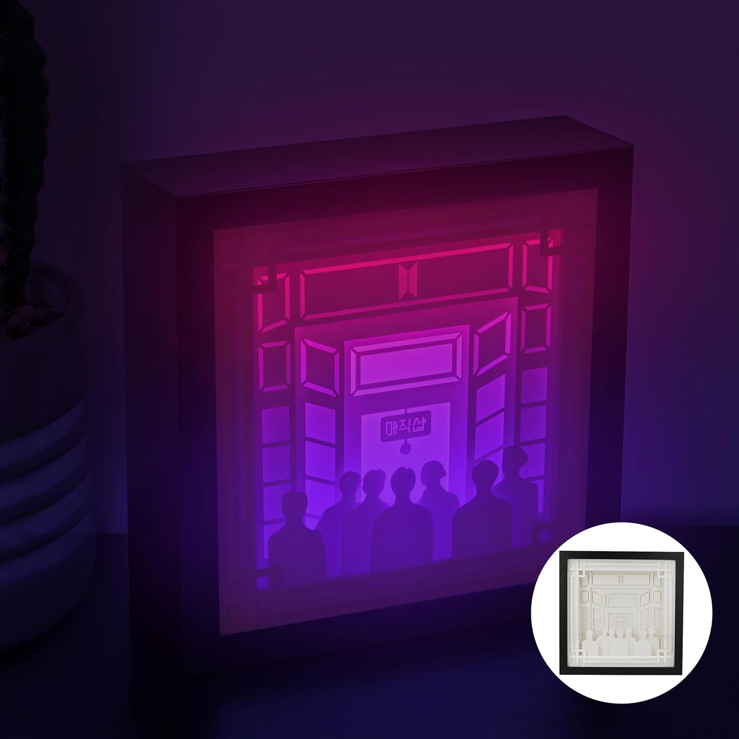 Light Box - Inspired by Magic Shop, 9x9 Inches, USB Powered - BTS Fan Gift - Desk Accessory & Room Decor