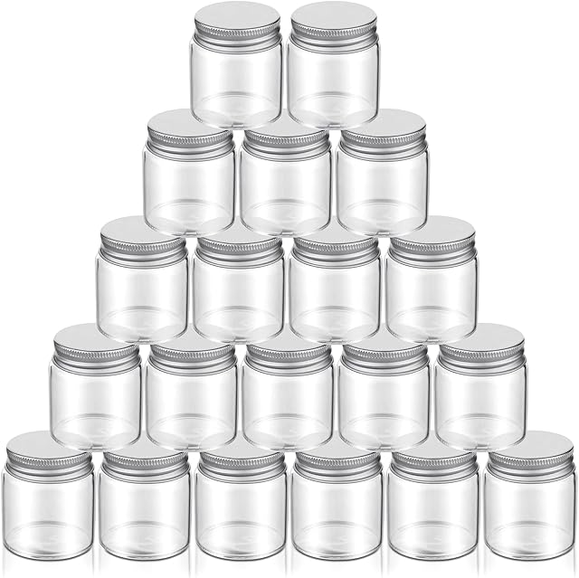 1.7 oz Mini Mason Jars Small Glass Jars with Airtight Lids Clear Small Jars Mini Spice Jars for Honey Kitchen DIY Projects Tea Preserving Wedding Favor Baby Food (20 Pcs)