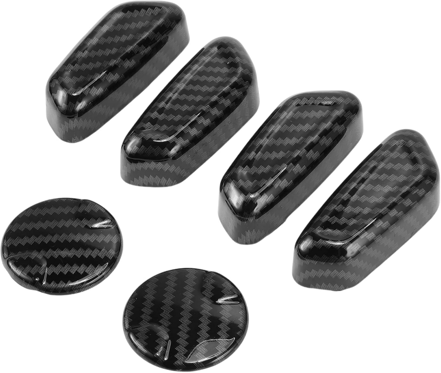 1 Set Seat Adjustment Button Cover Trim Seats Cushion Forward Button Switch Cover Trim for Ford F-150 2015-2024 ABS Carbon Fiber Pattern Black