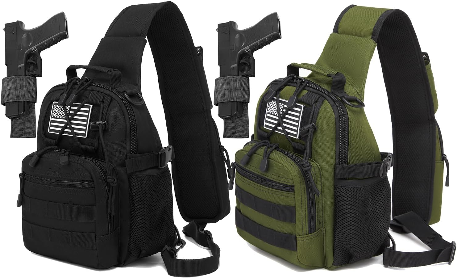 ATBP Small Tactical Holster Sling Backpack Accessories Shoulder Pouch Water Bottle & Radio Holder Crossbody Bag for Men