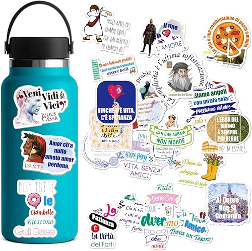 Calcomanías inspiradoras italianas para adolescentes, adultos, niños y profesores, calcomanías italianas para planificador, álbum de recortes de