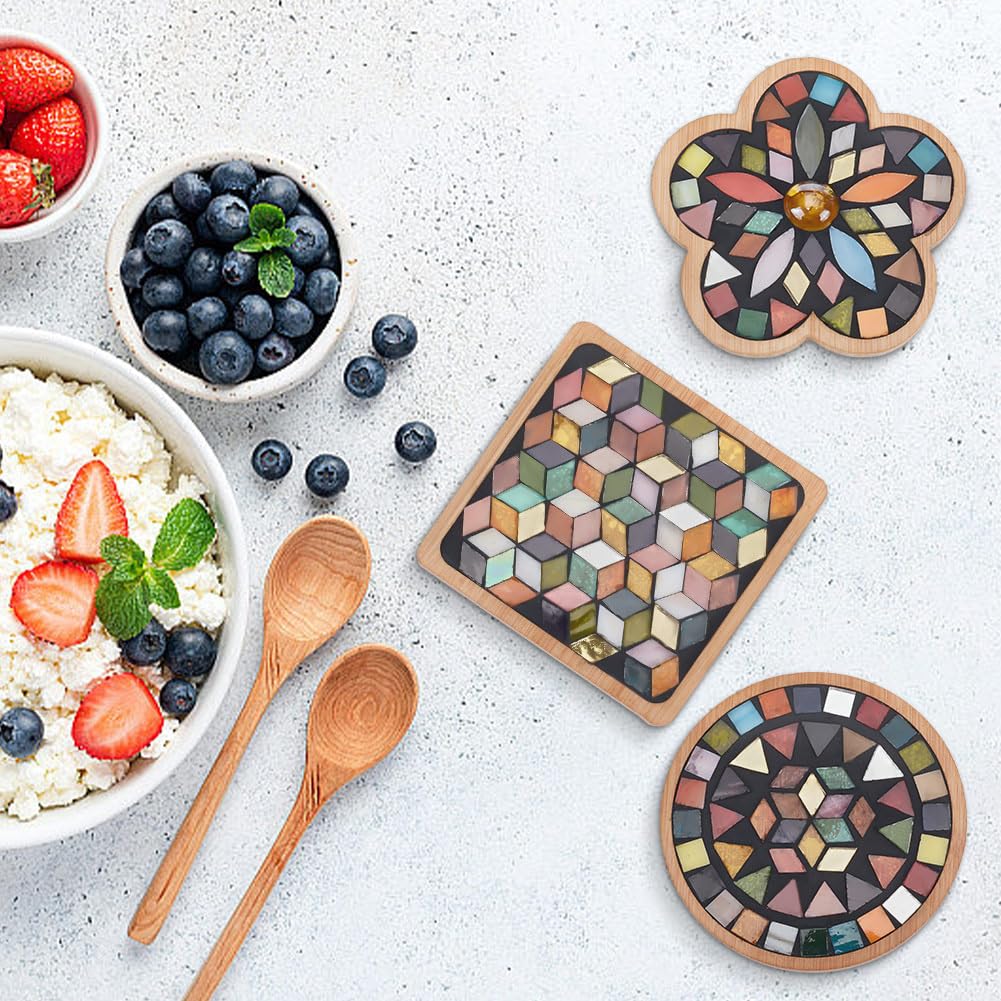 WEBEEDY Set di 3 sottobicchieri fai da te a mosaico fai da te