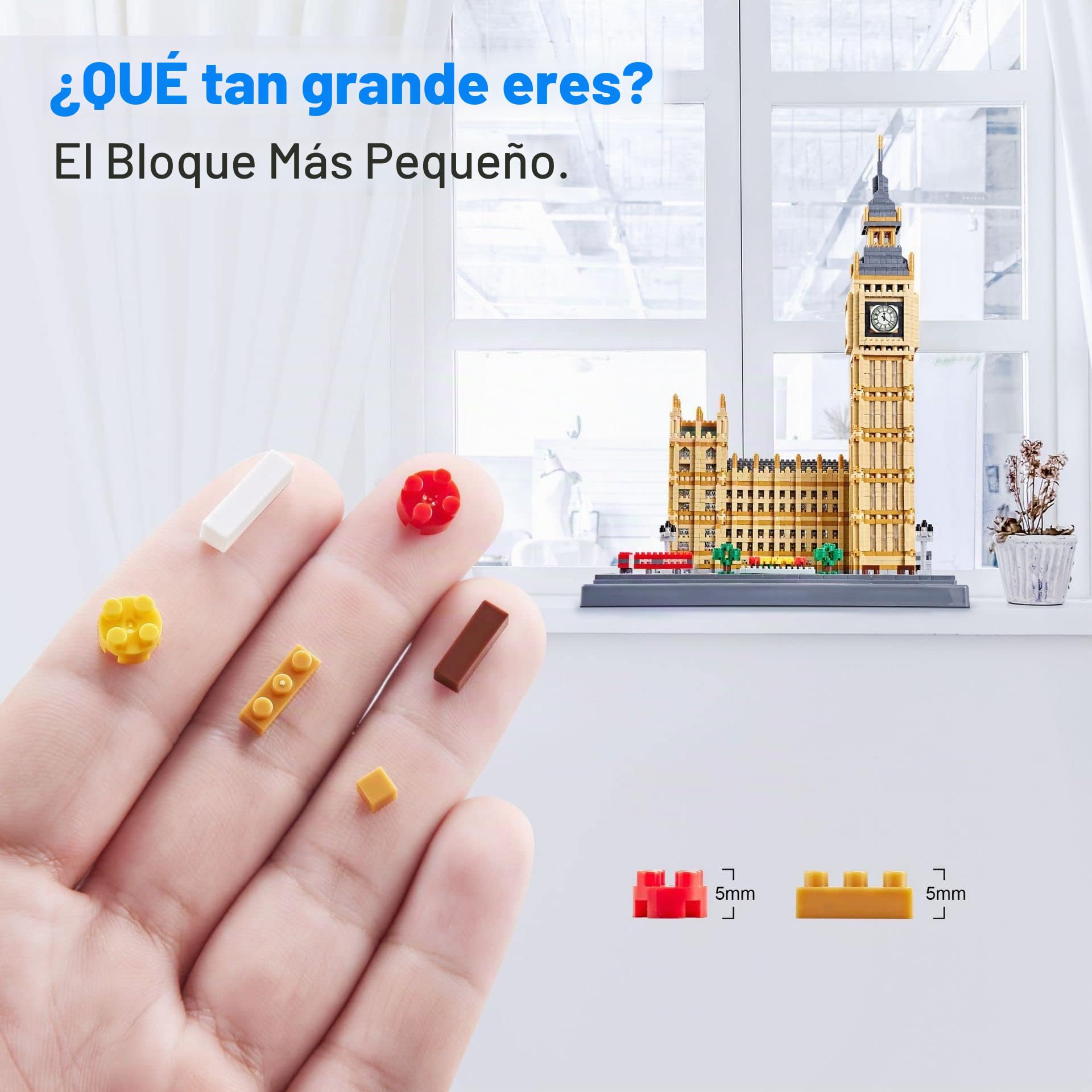 Big Ben Maqueta Juegos de Construcción, 6473 Piezas Conjunto de Construcción Landmark Arquitectura, Nano Micro Londres Torre del reloj Bloques de Construcción No Compatible con Grandes Marcas